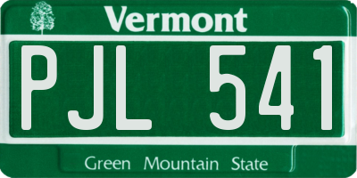 VT license plate PJL541