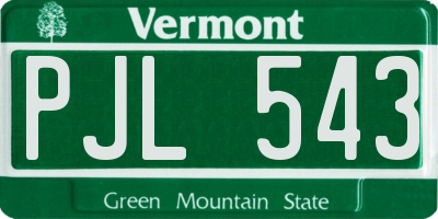 VT license plate PJL543