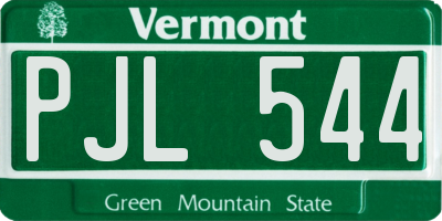 VT license plate PJL544