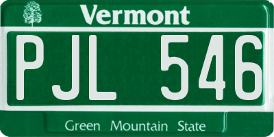 VT license plate PJL546
