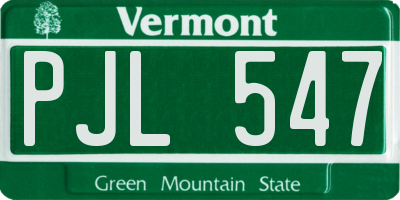 VT license plate PJL547