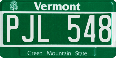 VT license plate PJL548