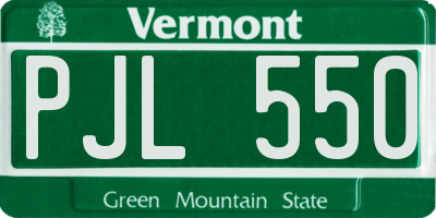 VT license plate PJL550