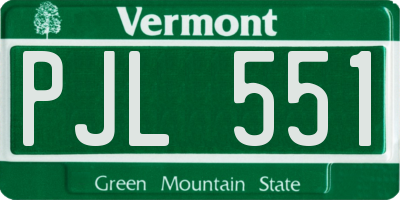 VT license plate PJL551