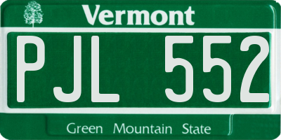 VT license plate PJL552