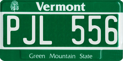 VT license plate PJL556