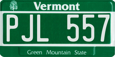 VT license plate PJL557