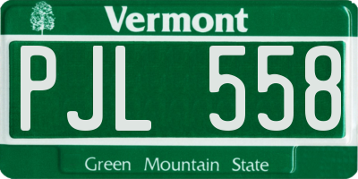 VT license plate PJL558