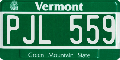 VT license plate PJL559