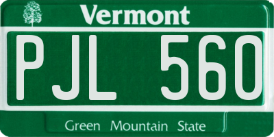 VT license plate PJL560