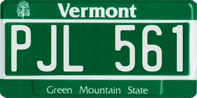 VT license plate PJL561