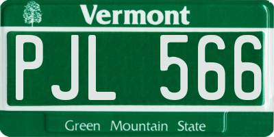 VT license plate PJL566