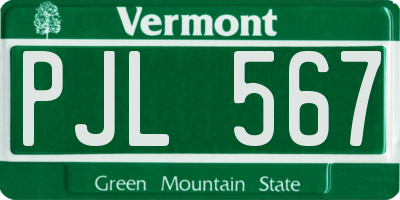 VT license plate PJL567