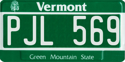 VT license plate PJL569