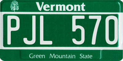 VT license plate PJL570