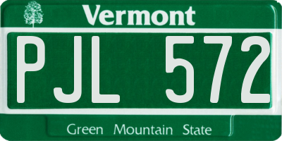 VT license plate PJL572