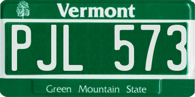VT license plate PJL573