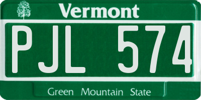 VT license plate PJL574