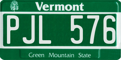 VT license plate PJL576