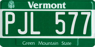 VT license plate PJL577
