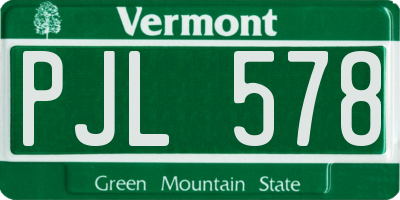 VT license plate PJL578