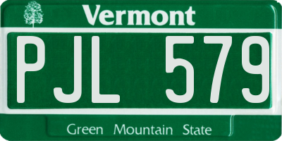 VT license plate PJL579