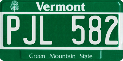 VT license plate PJL582