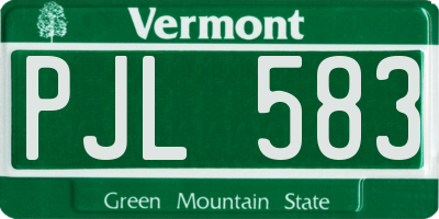 VT license plate PJL583