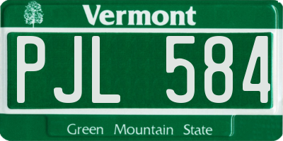 VT license plate PJL584