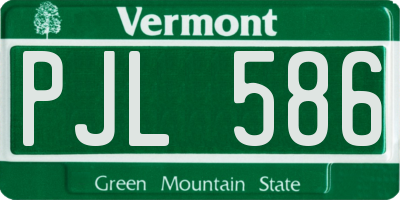 VT license plate PJL586