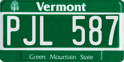 VT license plate PJL587