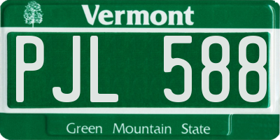 VT license plate PJL588