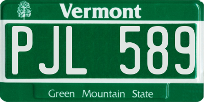 VT license plate PJL589