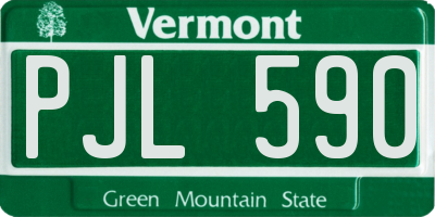 VT license plate PJL590