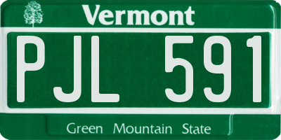VT license plate PJL591