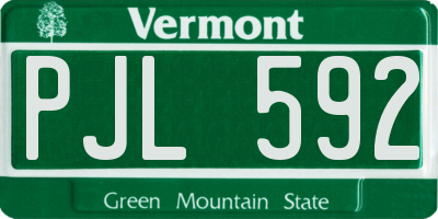 VT license plate PJL592