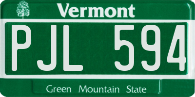 VT license plate PJL594