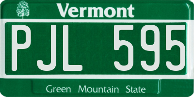 VT license plate PJL595