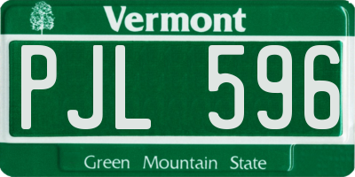 VT license plate PJL596