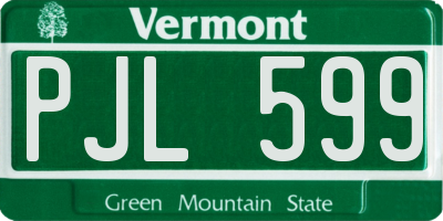VT license plate PJL599