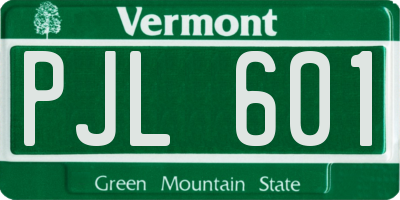 VT license plate PJL601