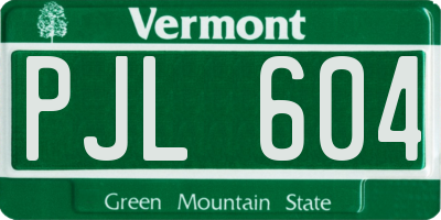VT license plate PJL604