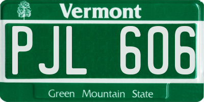 VT license plate PJL606