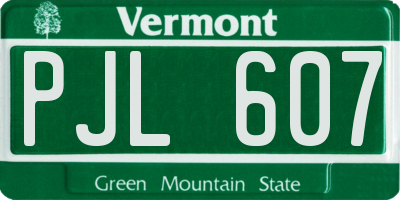 VT license plate PJL607