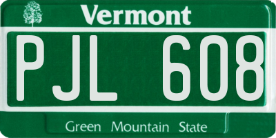 VT license plate PJL608