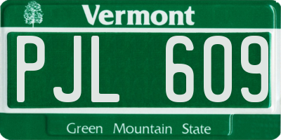 VT license plate PJL609