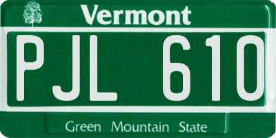 VT license plate PJL610