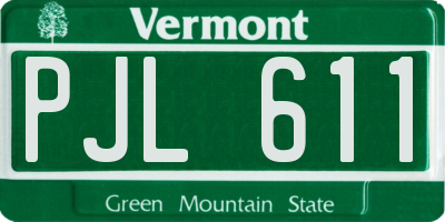 VT license plate PJL611