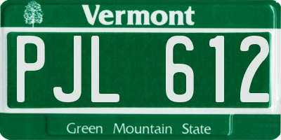 VT license plate PJL612