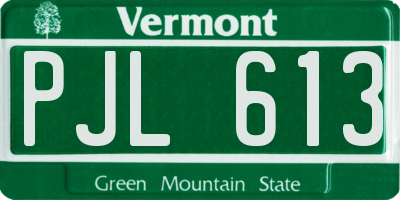 VT license plate PJL613